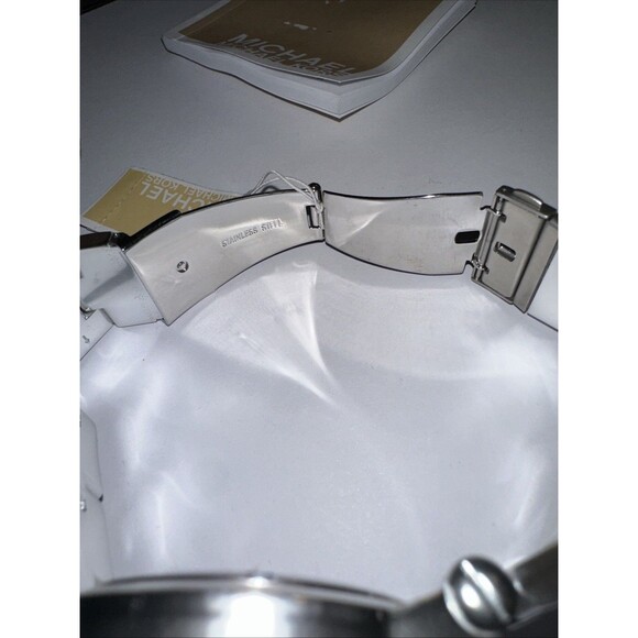 NWT MICHAEL KORS BEL AIRE SILVER TONE CHRONOGRAPH BRACELET WATCH MK5462 With Box - Picture 8 of 16